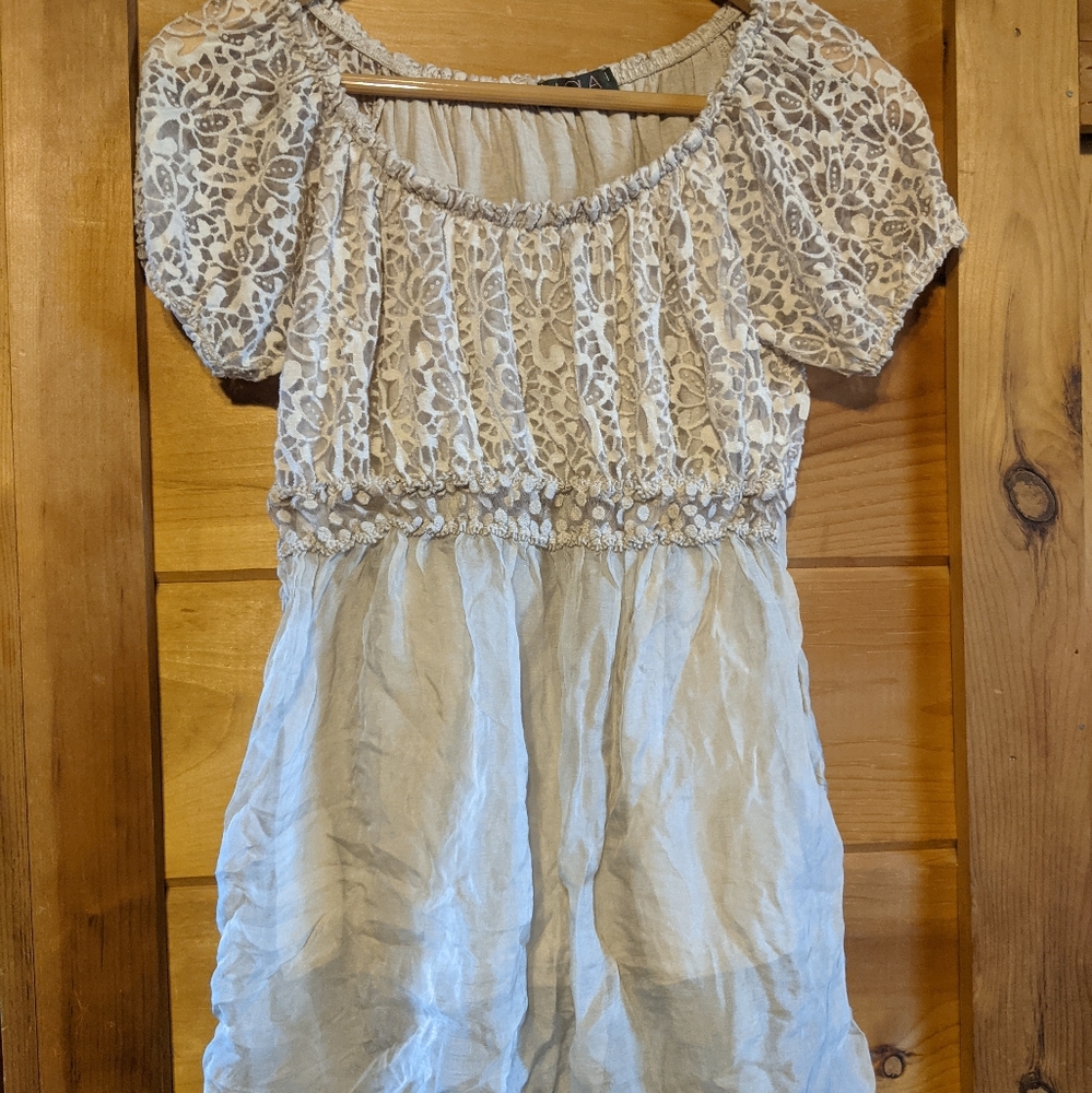 Champagne babydoll top, size medium